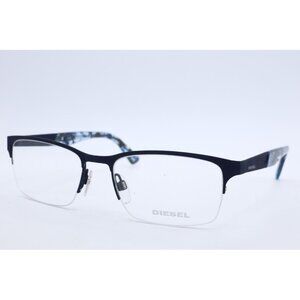 Diesel DL5235 091 Rectangle Matte Blue Eyeglasses Clear Lenses 54mm